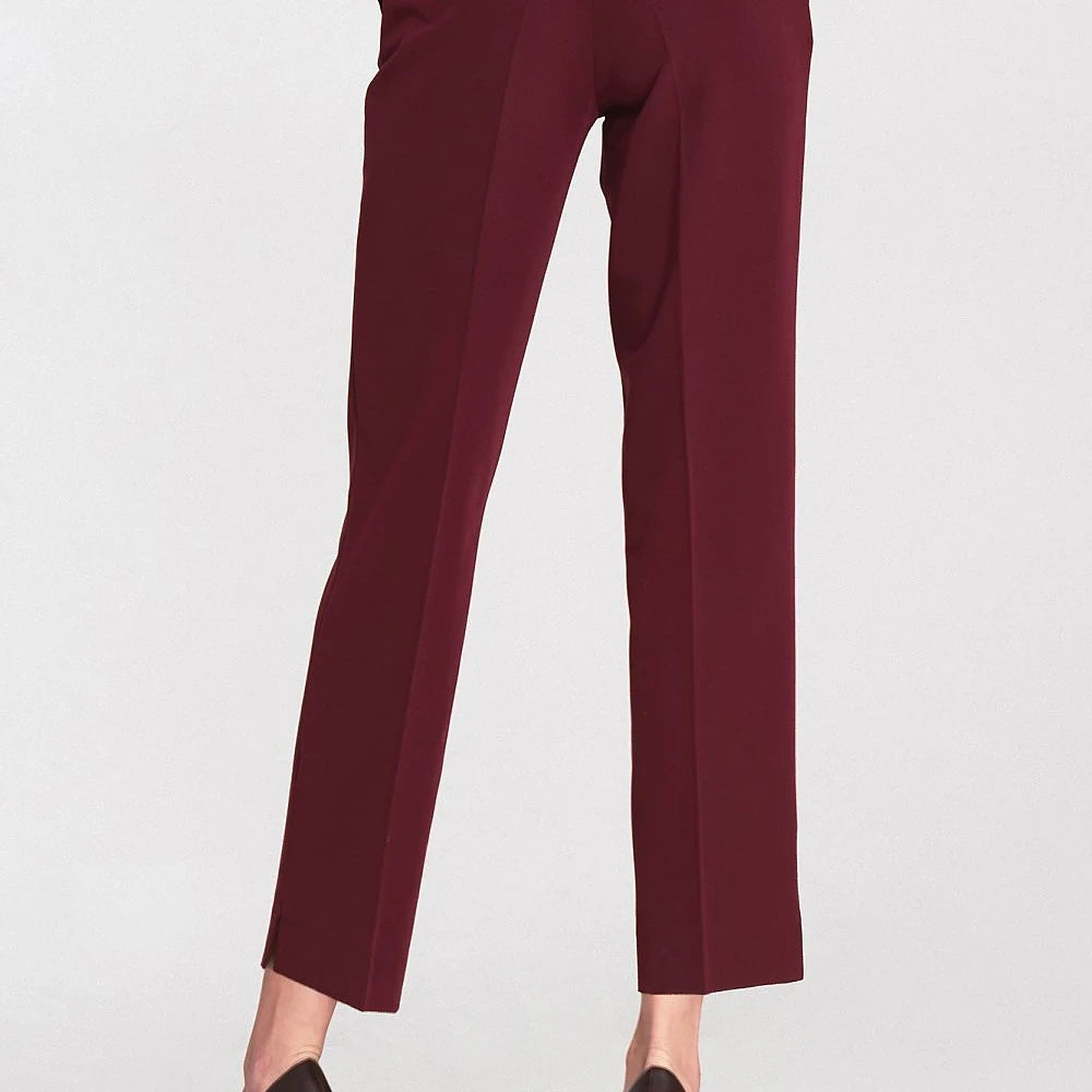 Women's Tapered Leg Trousers with Side Slit