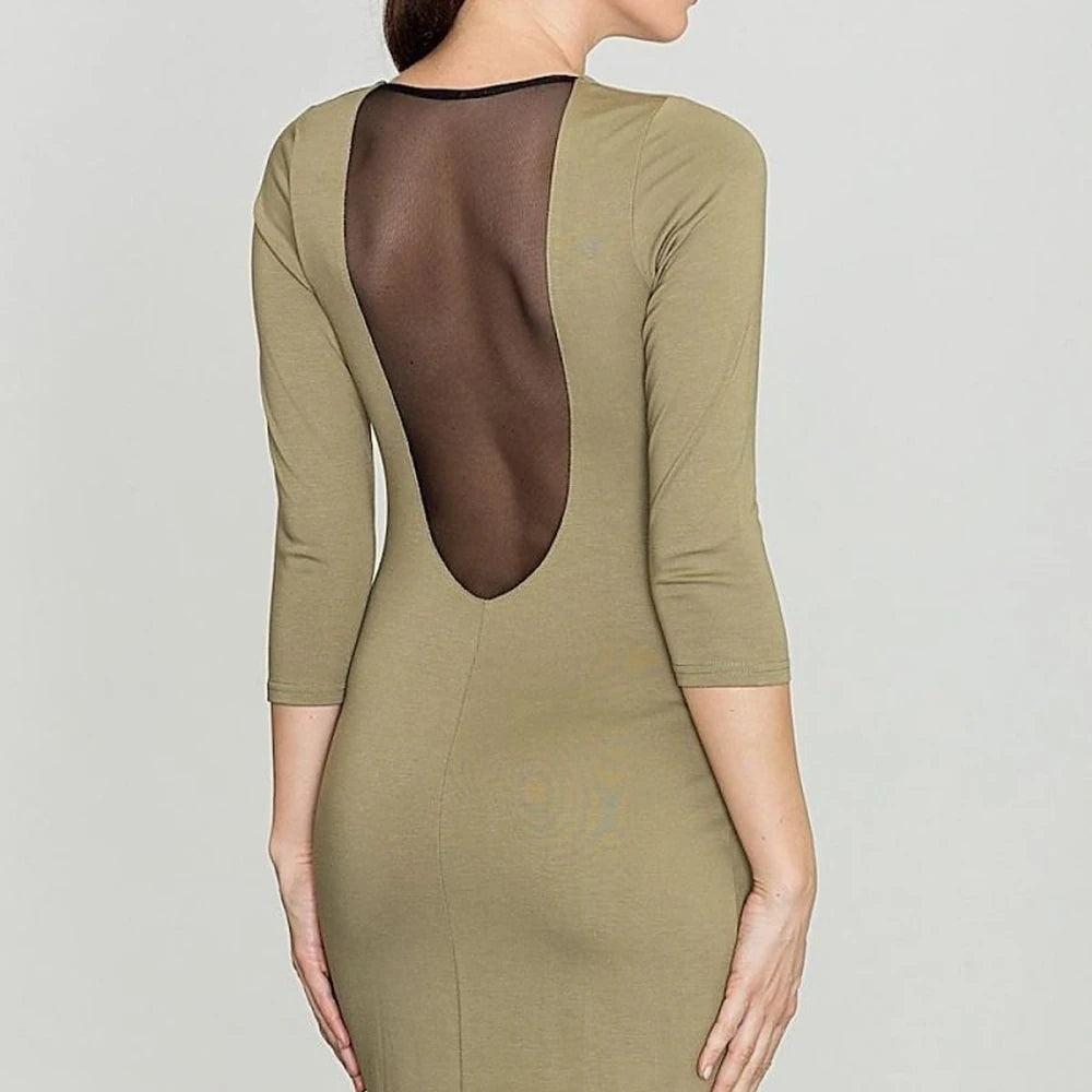 Mini Stretch Dress with Mesh Back