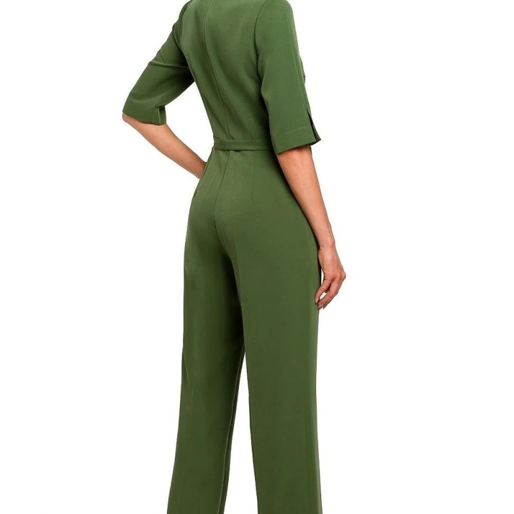 Women's Collar Neck Straight Leg Jumpsuit