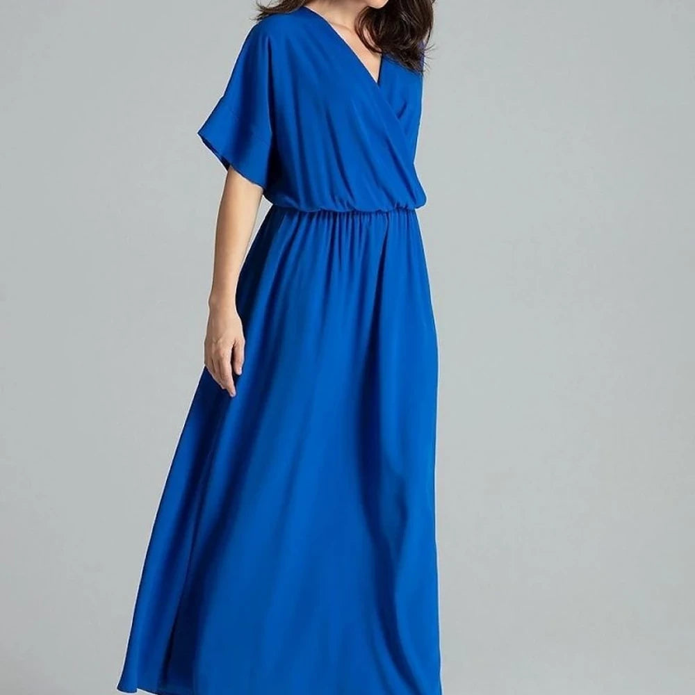 Long Floral Dress with Kimono Sleeves