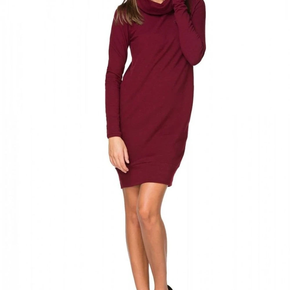 Red Knitted Double Turtleneck Daydress