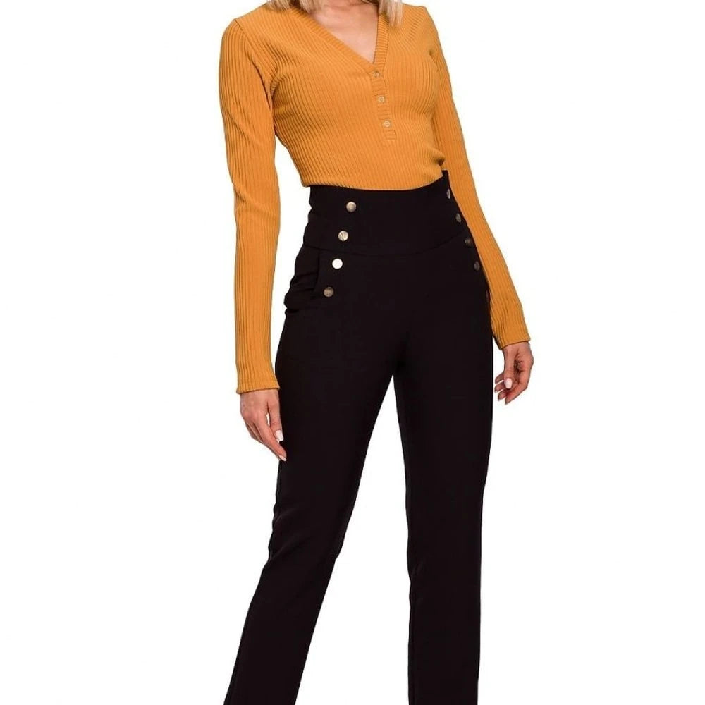 Slim Fit High Waist Trousers