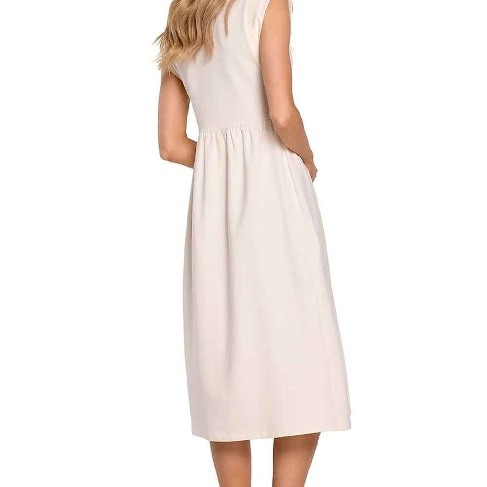 Stretchy Ribbed Knit Midi Dress