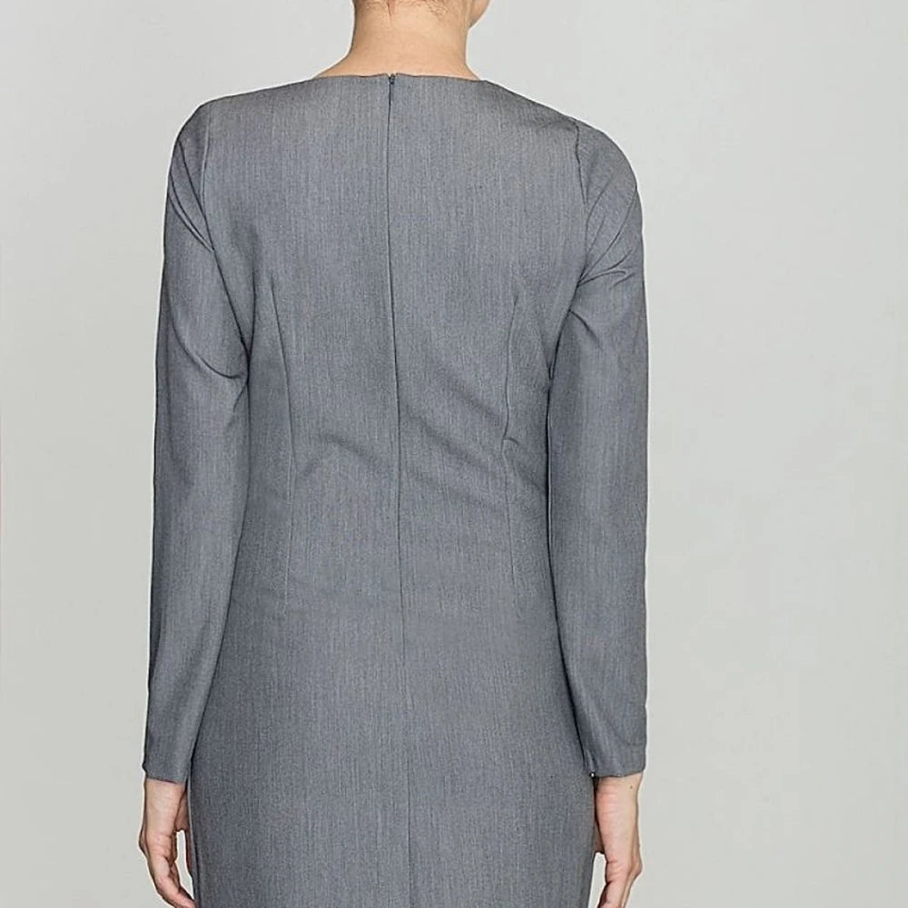 Women's Straight Cut Day Dress with Zipper