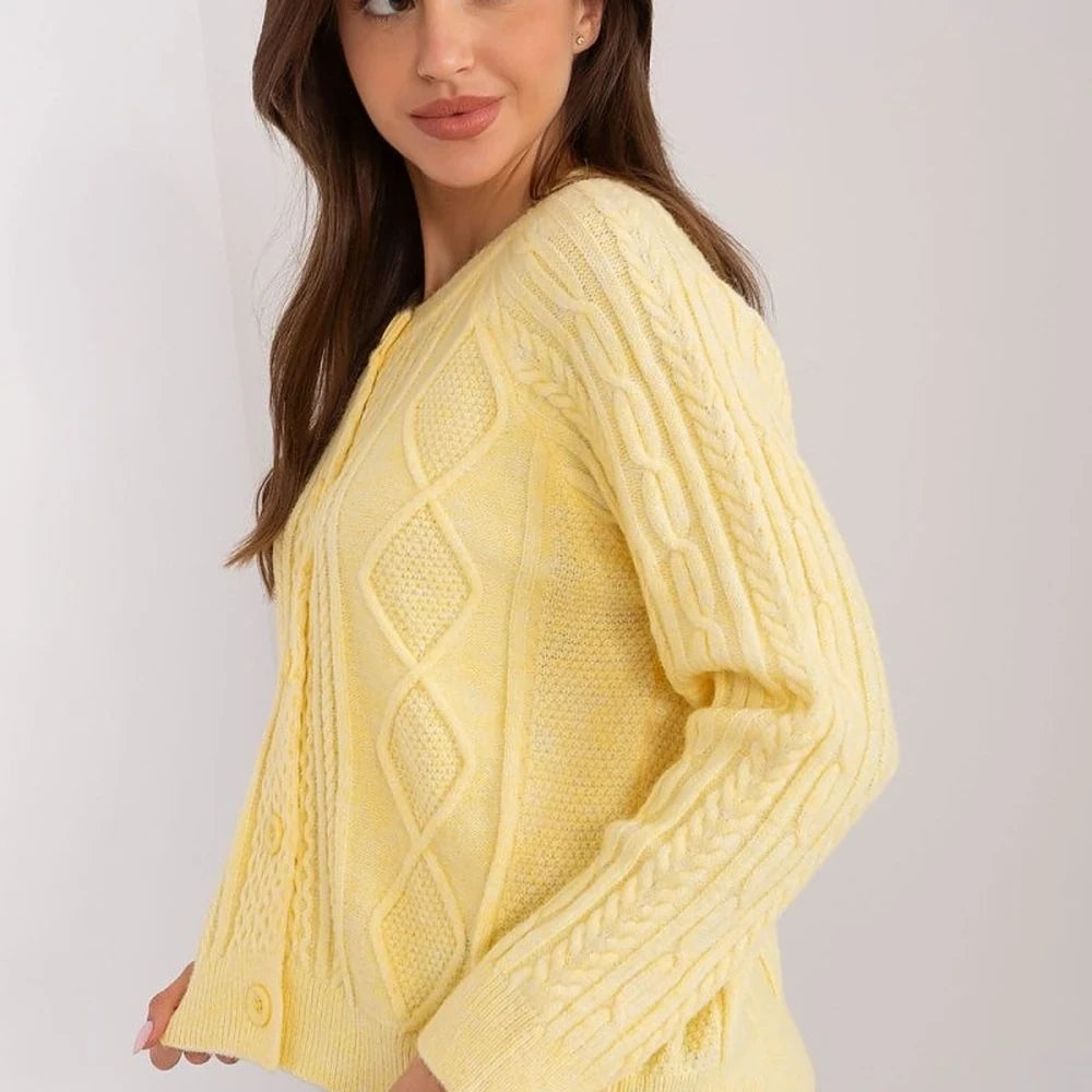 Variegated Texture Round Neck Cardigan
