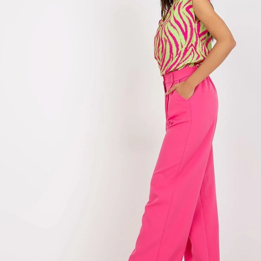 Women's High-Waisted Pleated Trousers