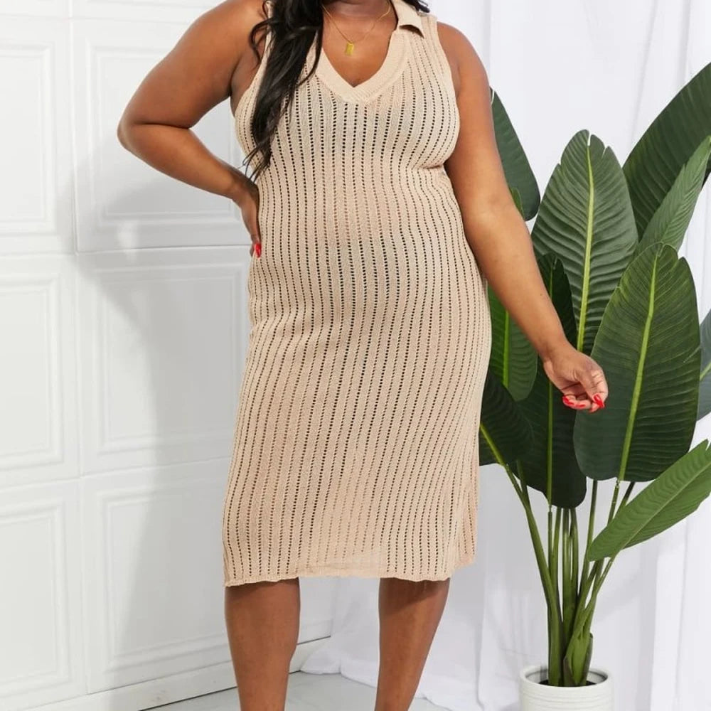 Women's Openwork Johnny Collar Cover-Up
