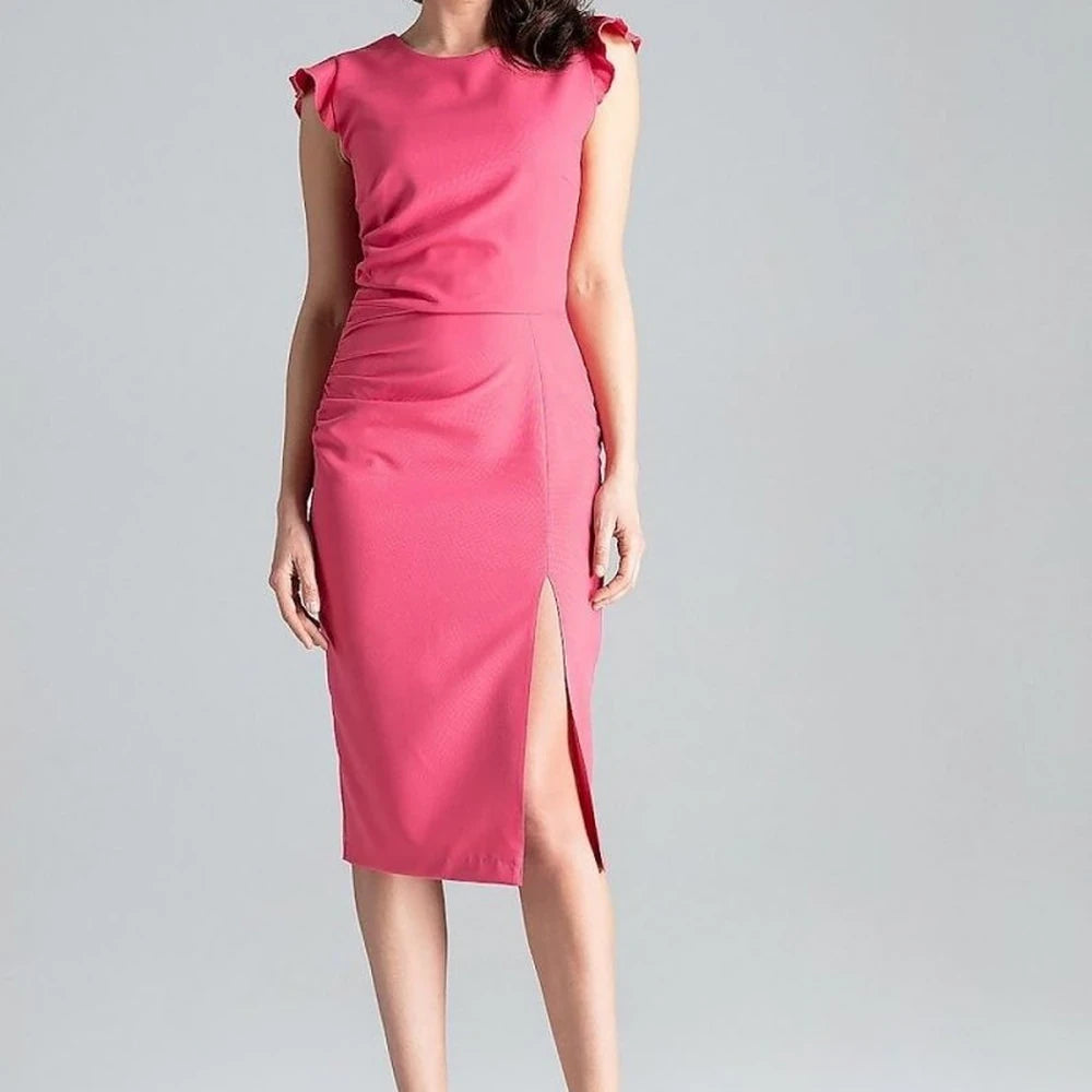 Knee-Length Cocktail Dress with Slit