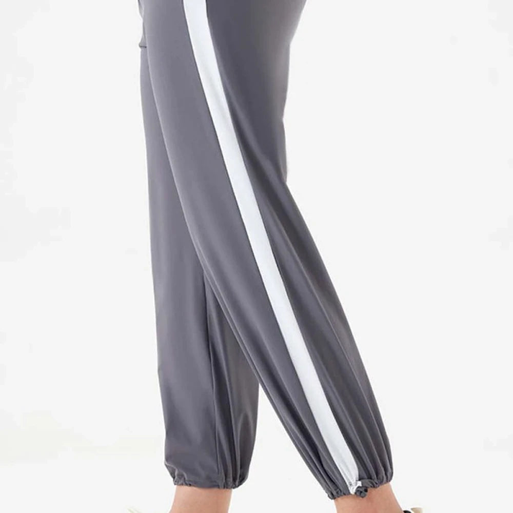 Solid Seam Detail Sporty Long Pants