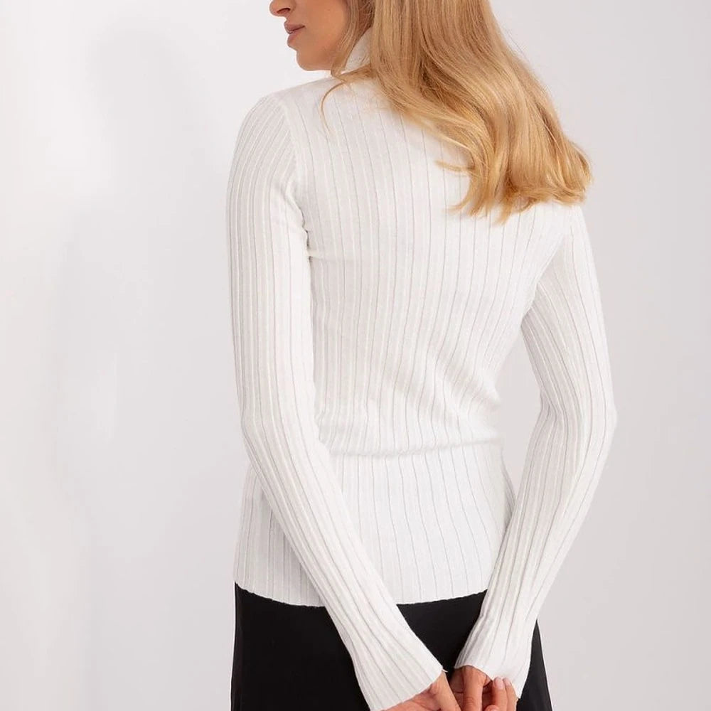 Ribbed Turtleneck Sweater with Soft Viscose