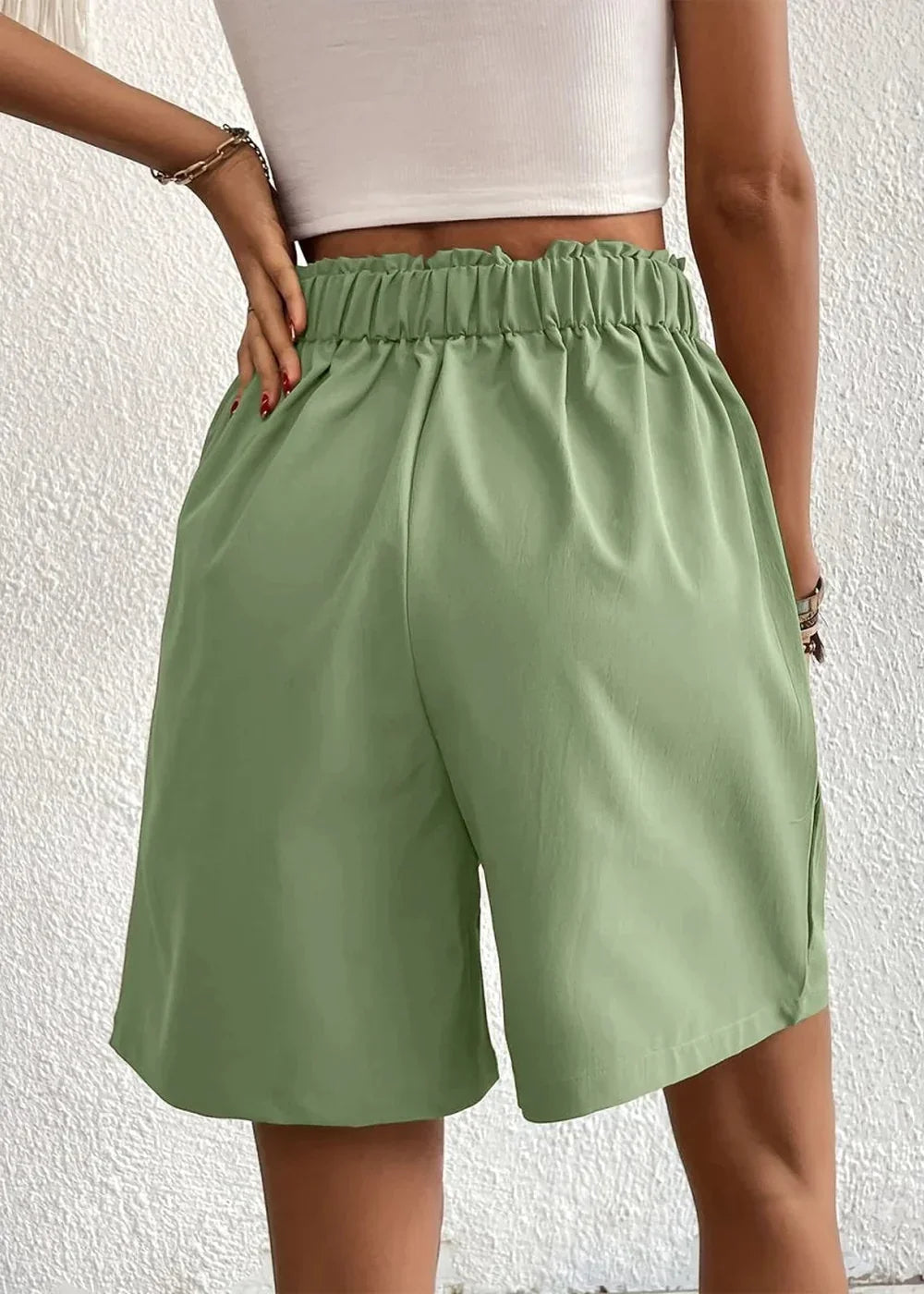 Pocketed Drawstring Waist Shorts