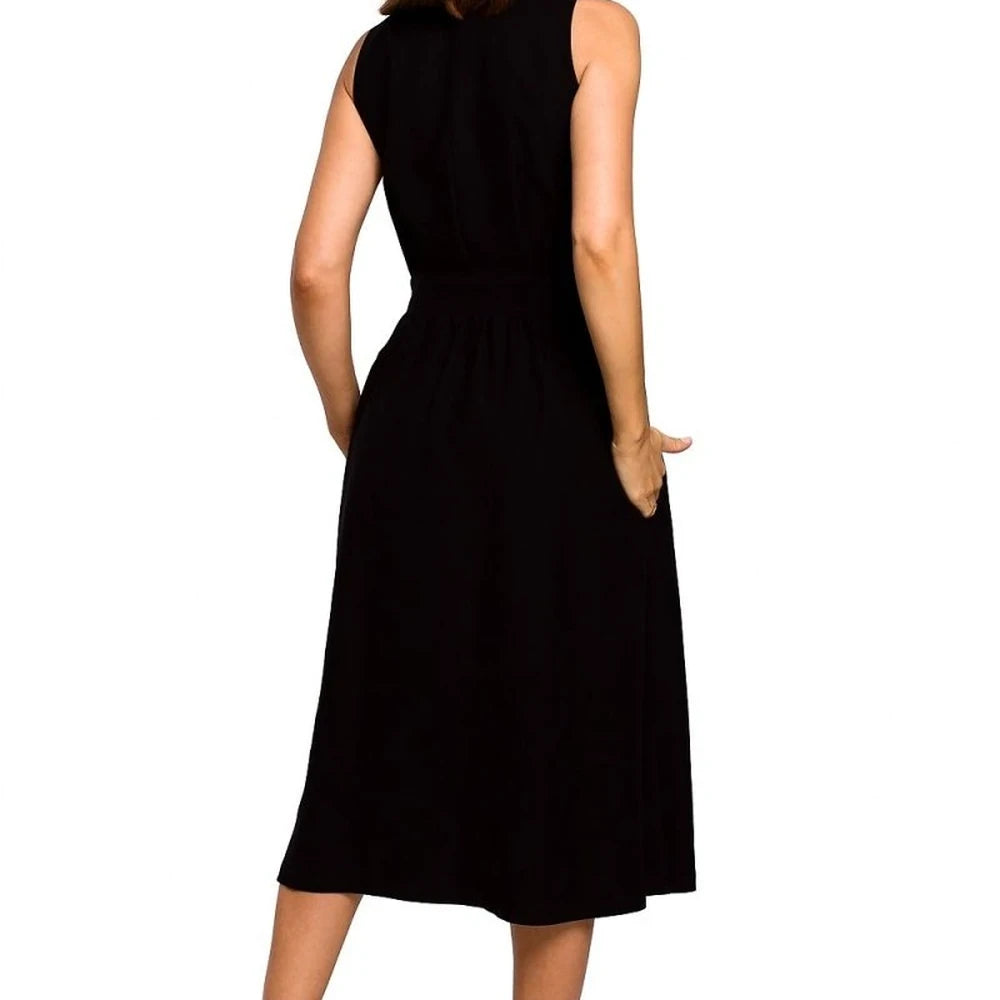 Flared Midi Dress with Belt