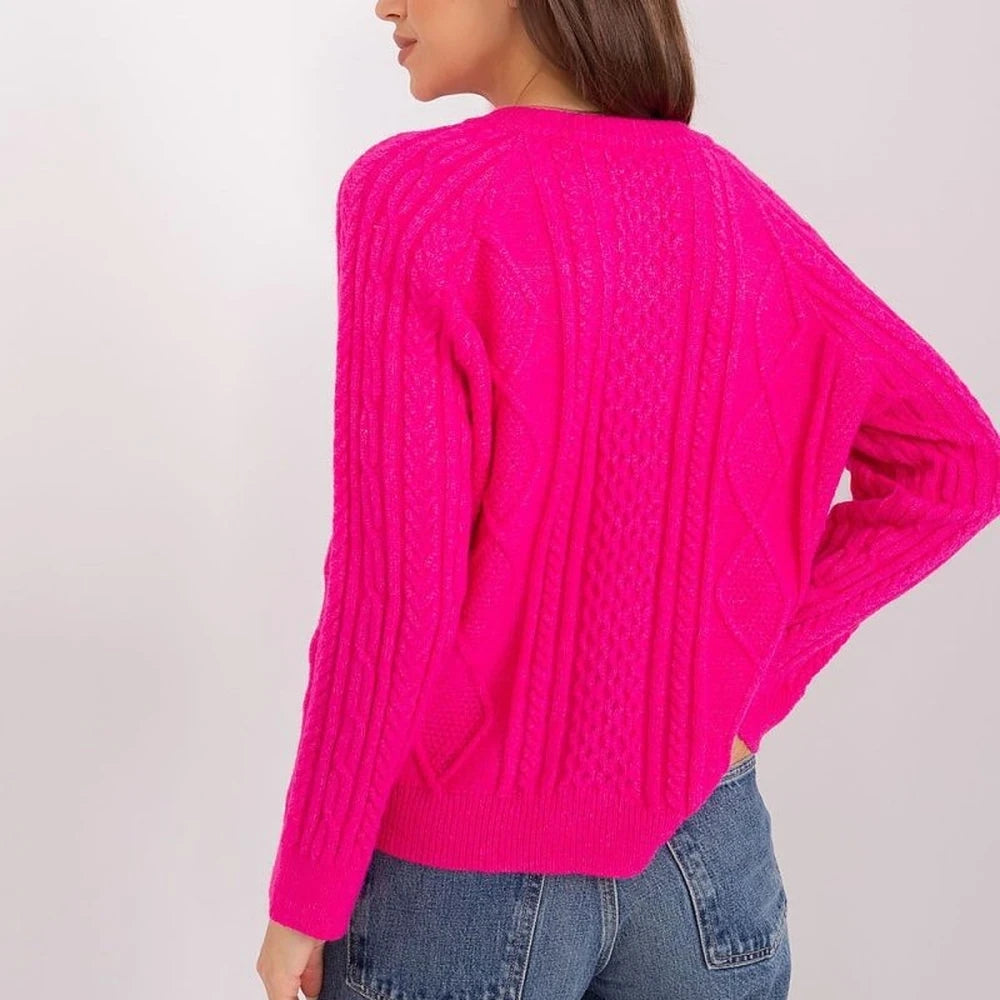 Variegated Texture Round Neck Cardigan