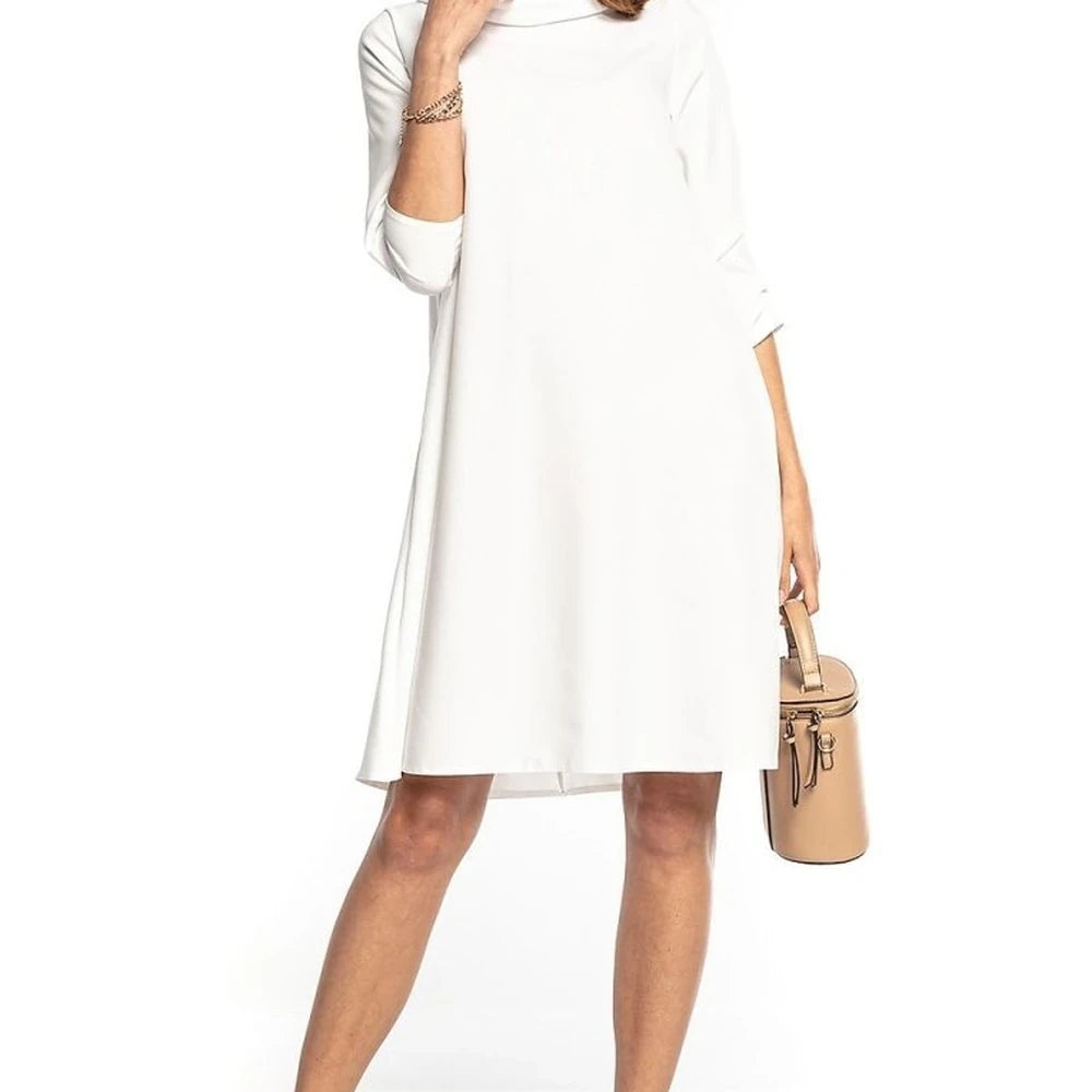 Trapeze Midi Dress with 3/4 Sleeves