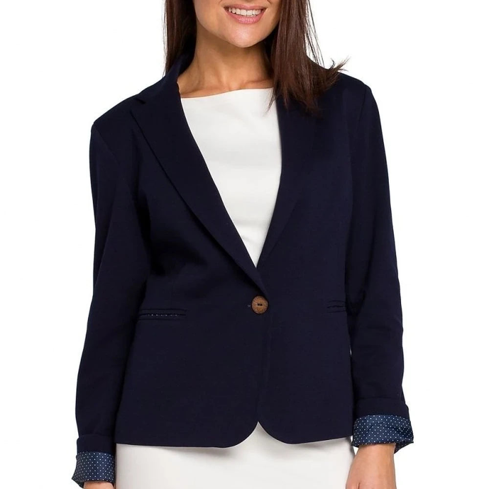 Women's Knit Blazer with Dotted Lining