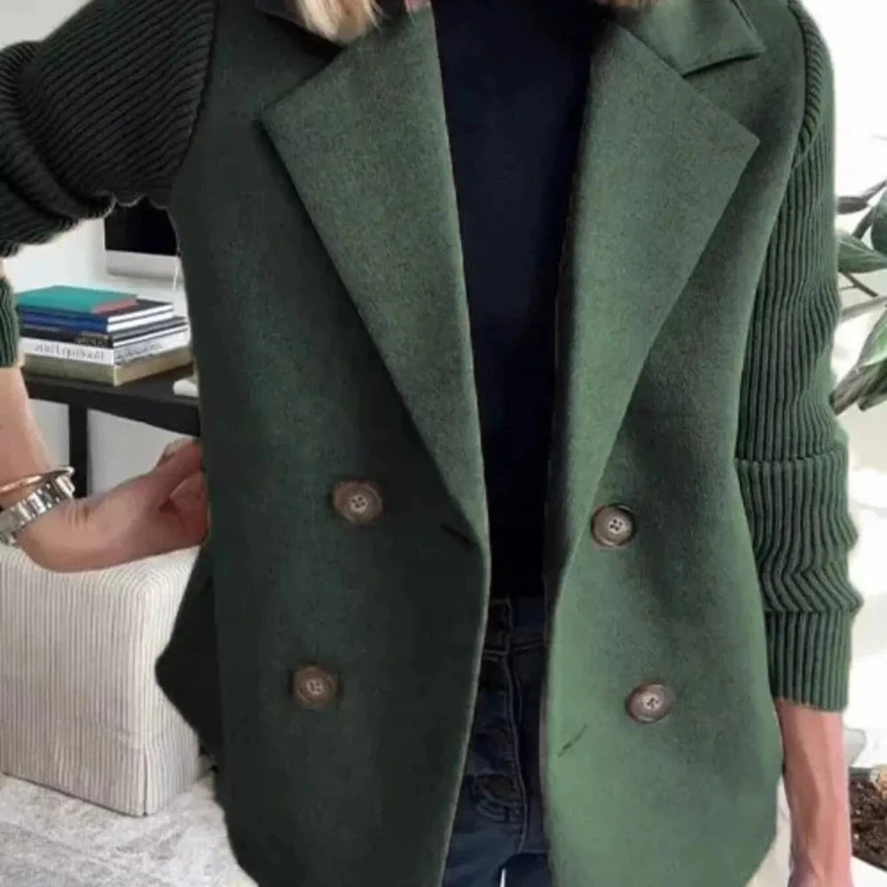 Women's Wool Blend Double-Breasted Blazer