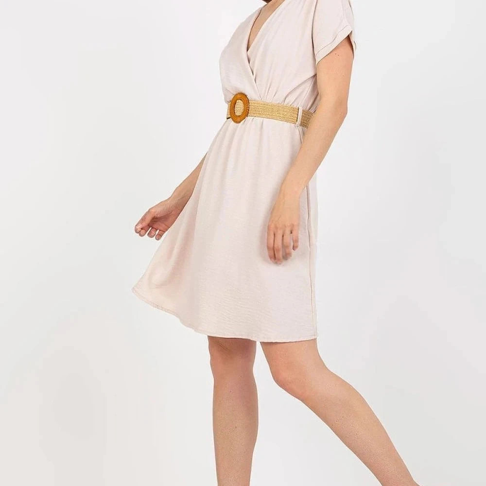 Cotton Spandex Envelope Front Dress