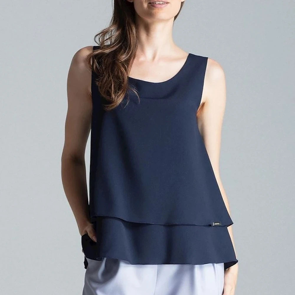 Sleeveless Flared Layer Top