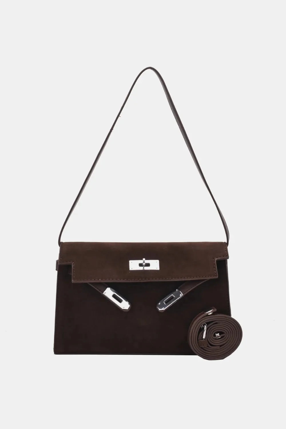 Small Suede PU Leather Shoulder Bag with Handles