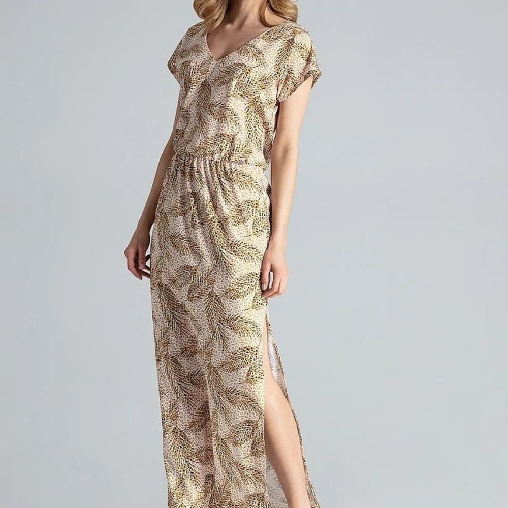 Light Maxi Dress with V-Neck