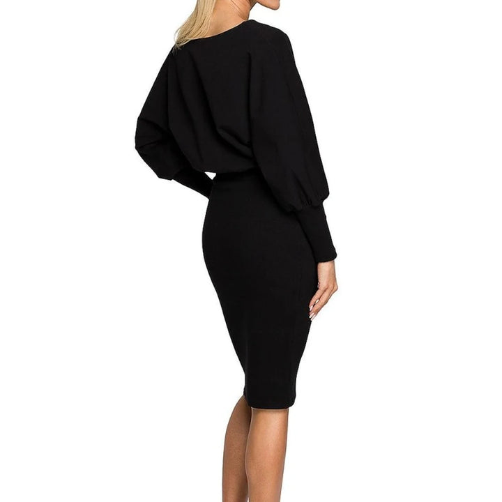 Green Day Dress with Elastic Waistband