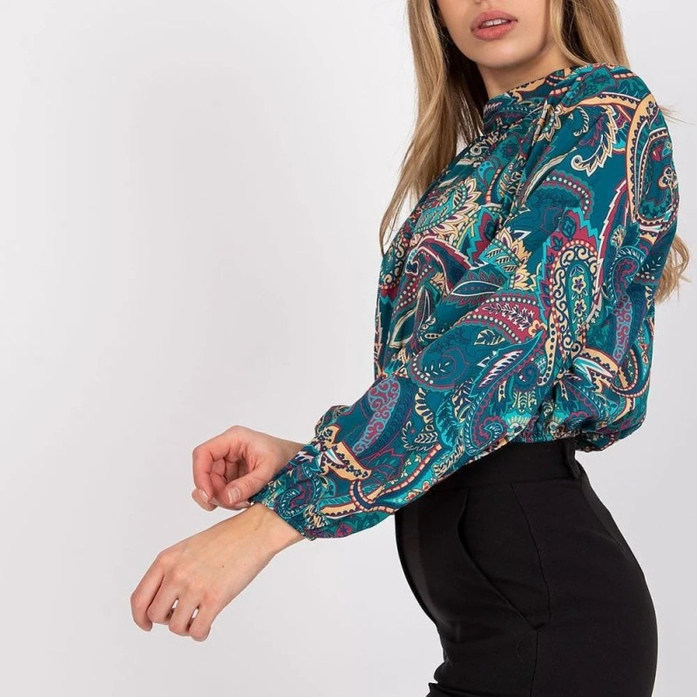 Short Stand-Up Collar Blouse