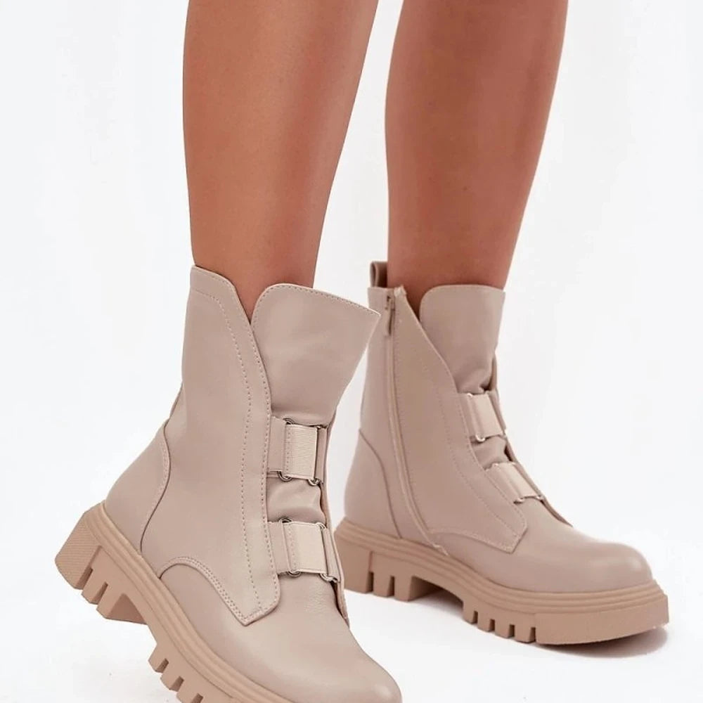 Beige Suede Ankle Boots