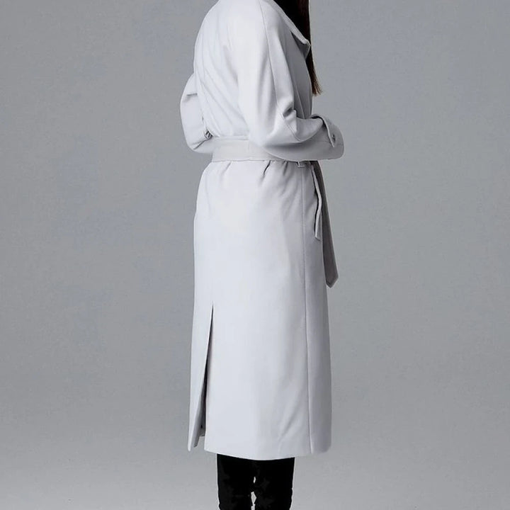 Long Single-Breasted Coat with Back Slit