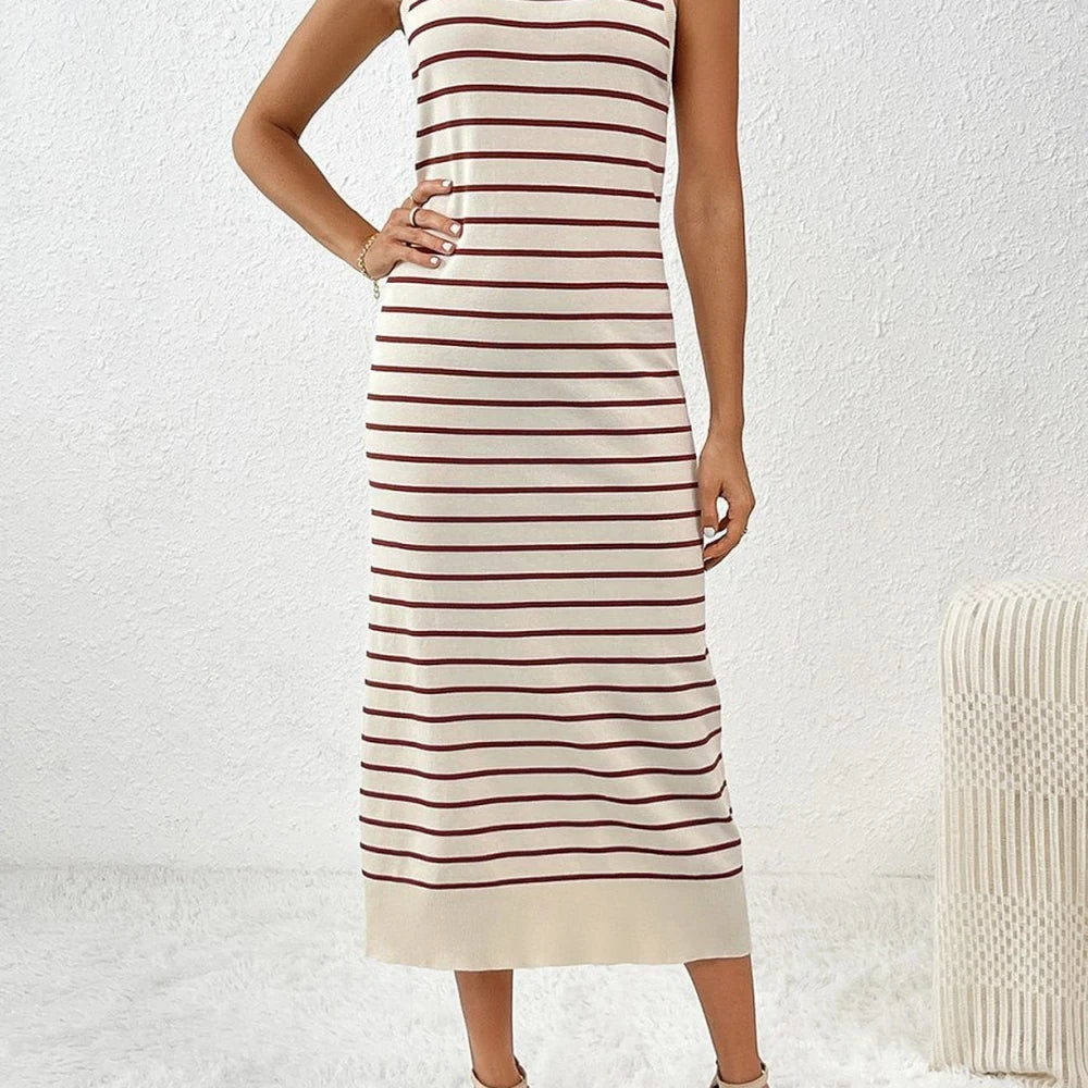 Round Neck Midi Knit Dress