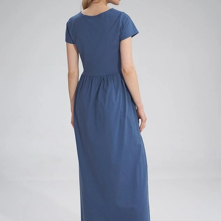 Summer Cotton Maxi Dress with Slit