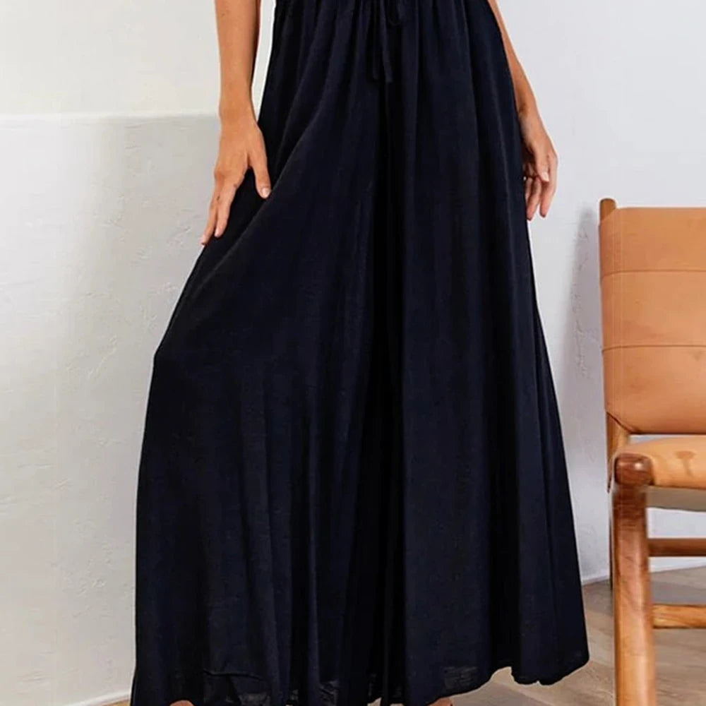 Wide Leg Drawstring Waist Pants