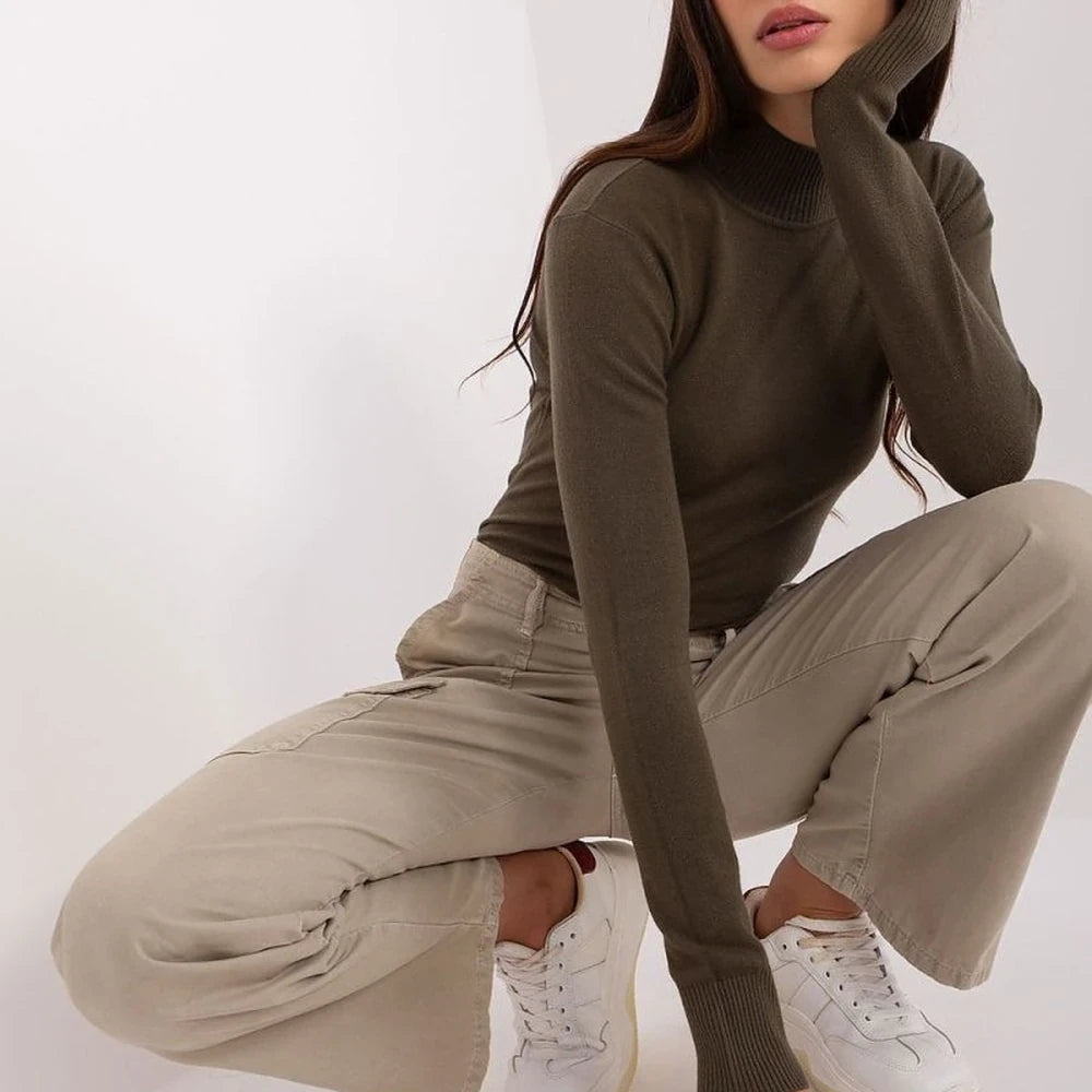 Striped Turtleneck Long Sleeve Sweater