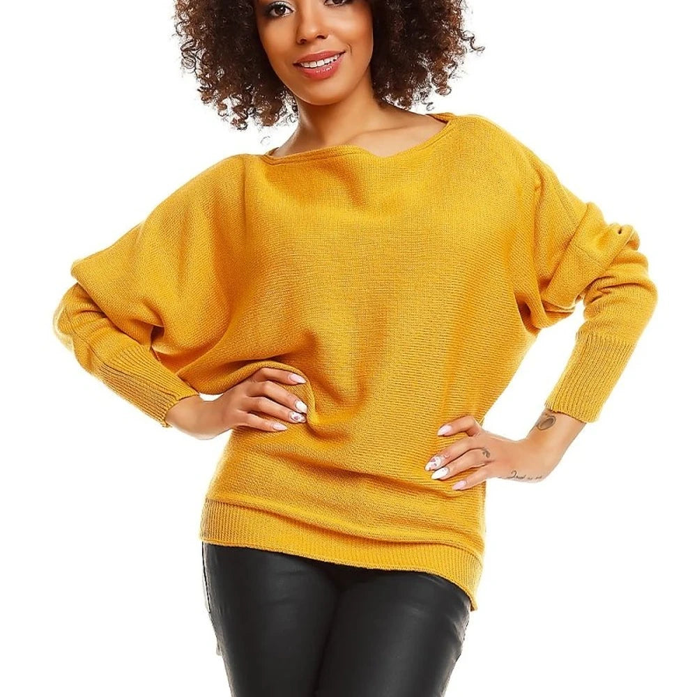 Oversize Pregnancy Sweater with Boat Neck