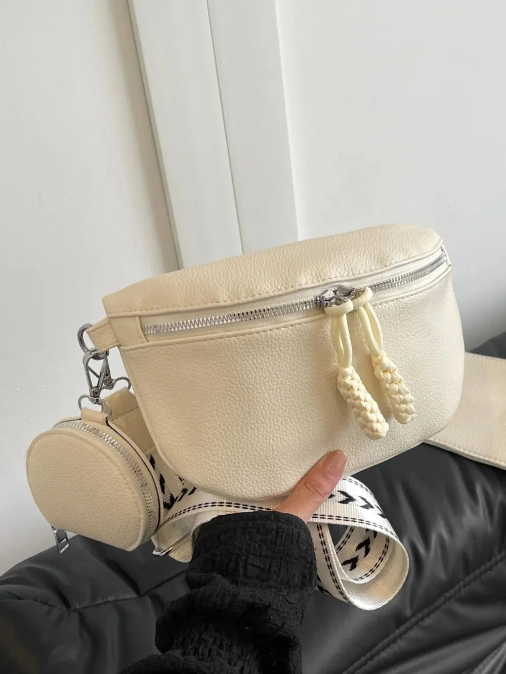 Brown PU Leather Crossbody Bag with Coin Purse