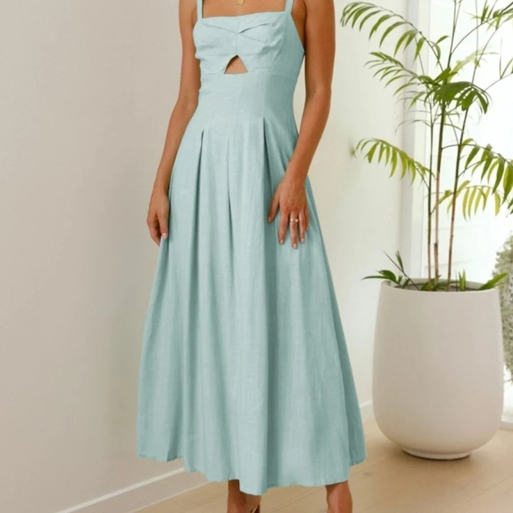 Devine Cutout Square Neck Cami Dress
