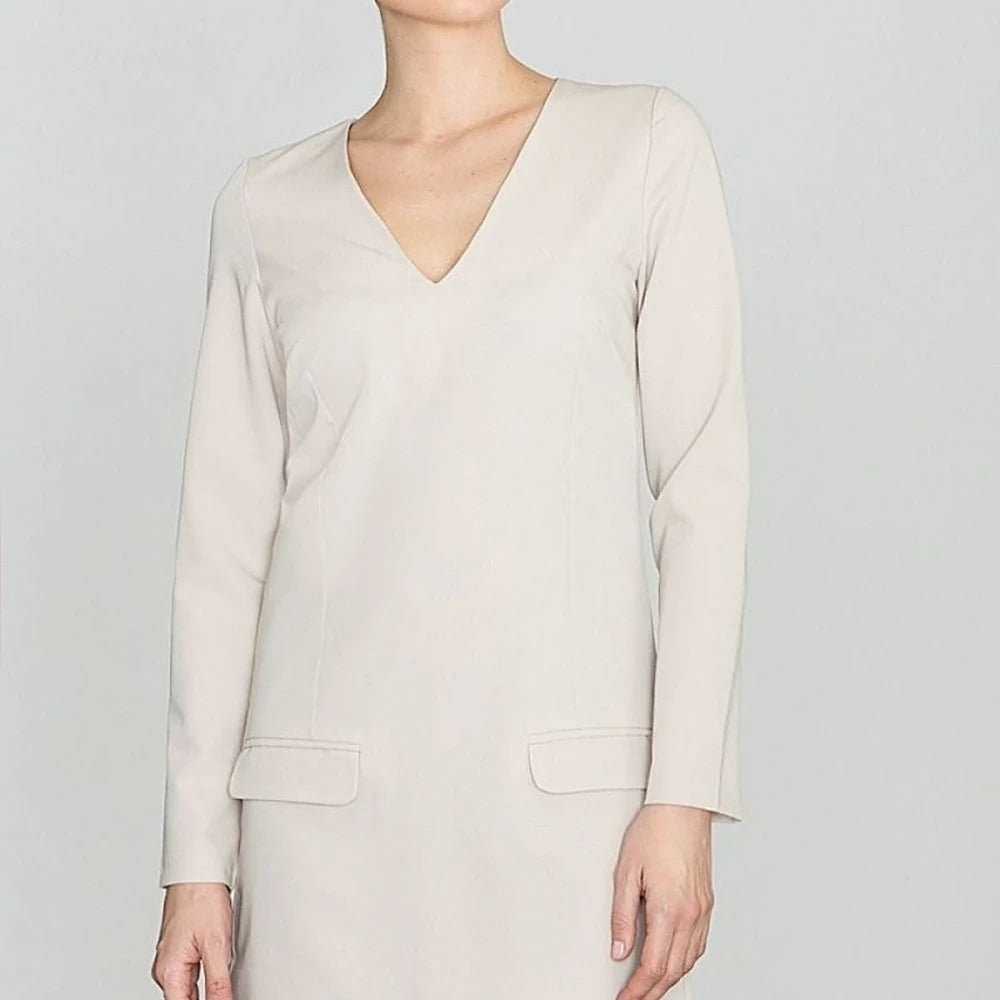 Women's Straight Cut Day Dress with Zipper
