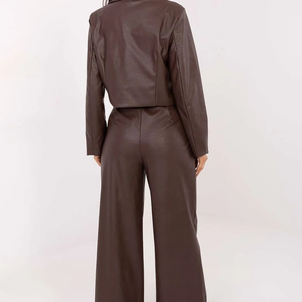 Women's Wide-Leg Eco Leather Trousers