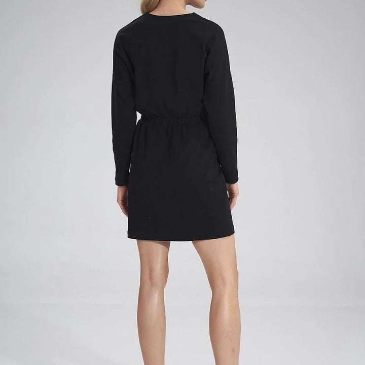 V-Neck Mini Dress with Velour Detail