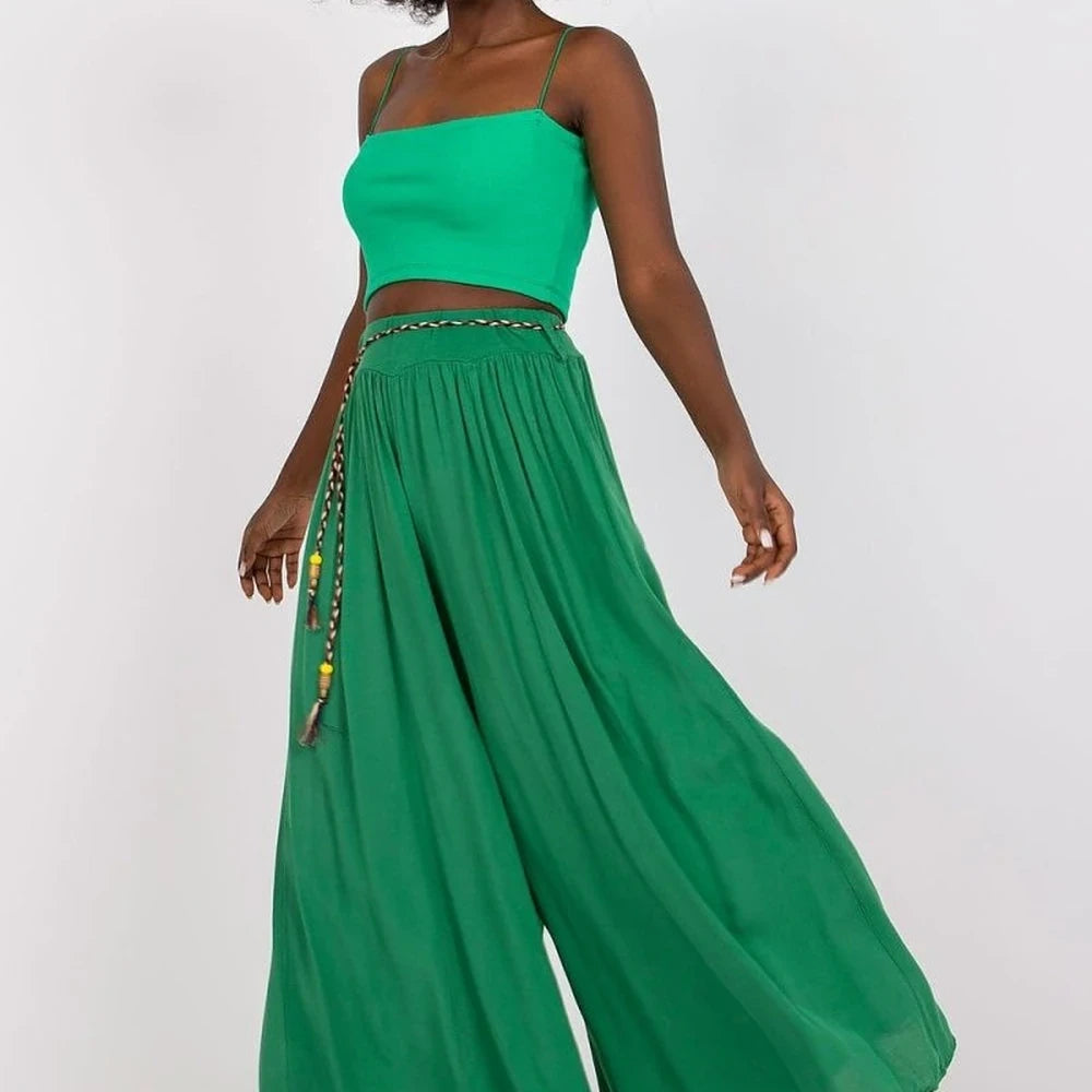 High-Waisted Wide-Leg Trousers