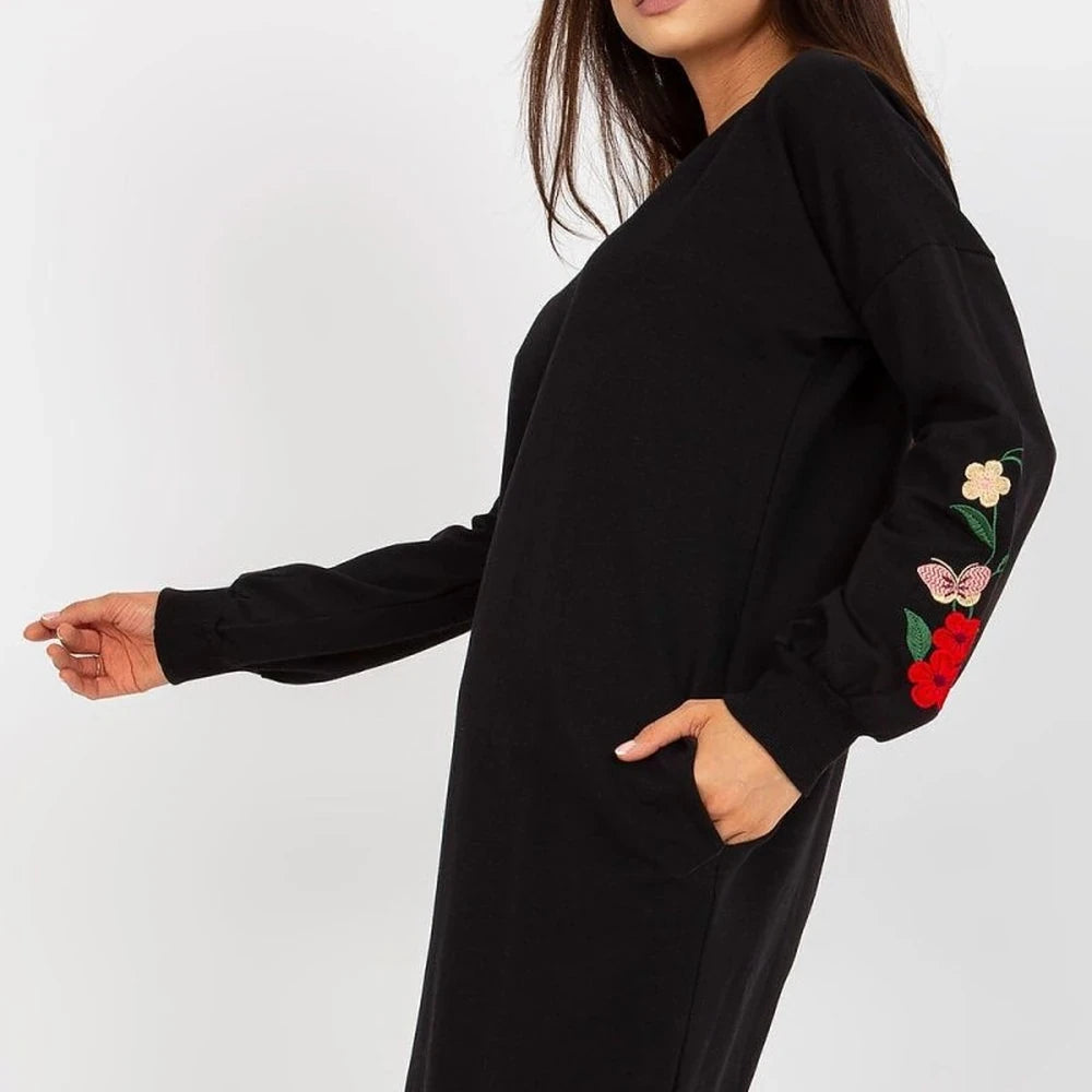 Tracksuit Dress with Embroidered Sleeves