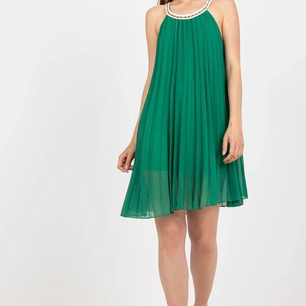 Pleated Strapless Maxi Dress