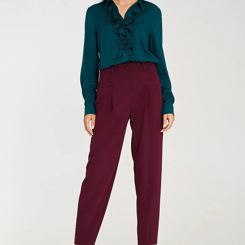 Viscose Shirt with Jabot Detail