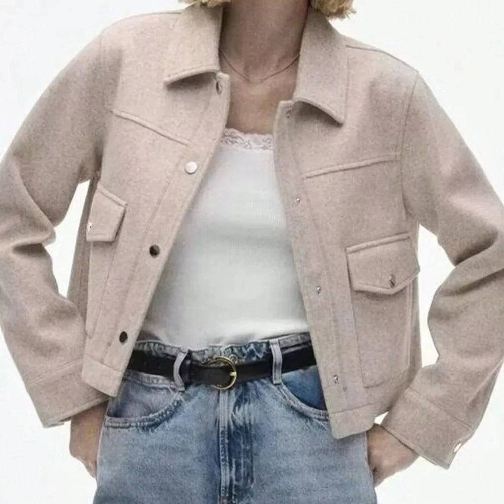 Snap Down Long Sleeve Jacket