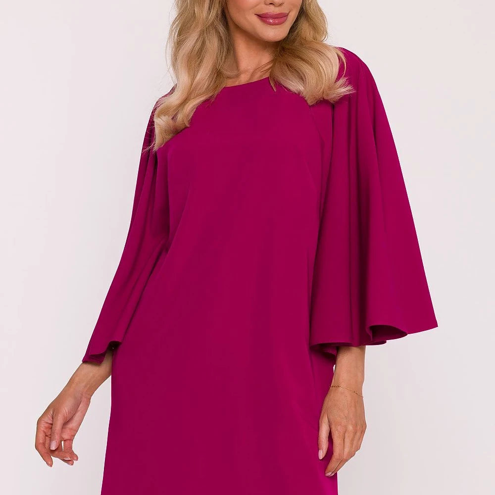 Trapeze Dress with Bat Sleeves