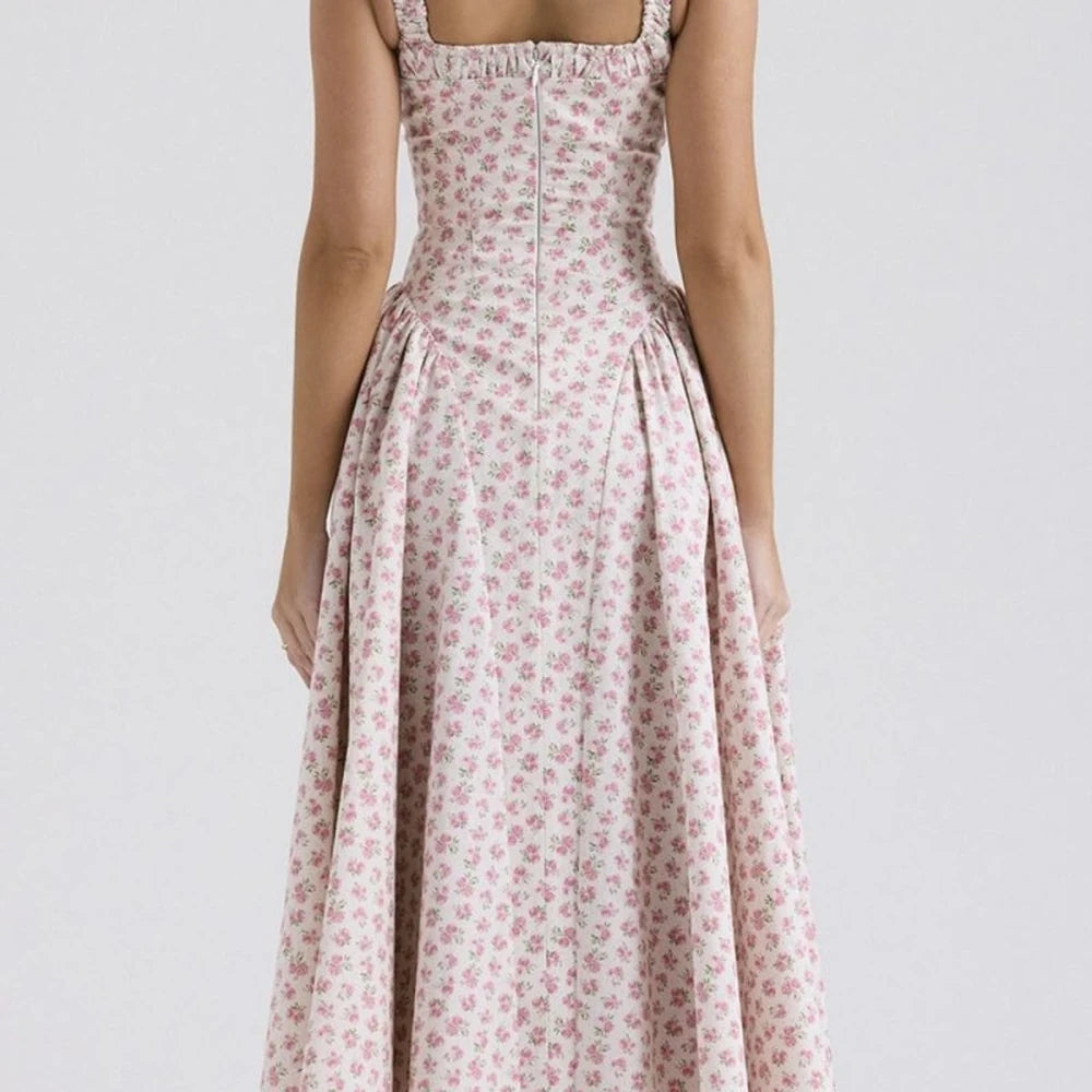 Floral Square Neck Midi Dress