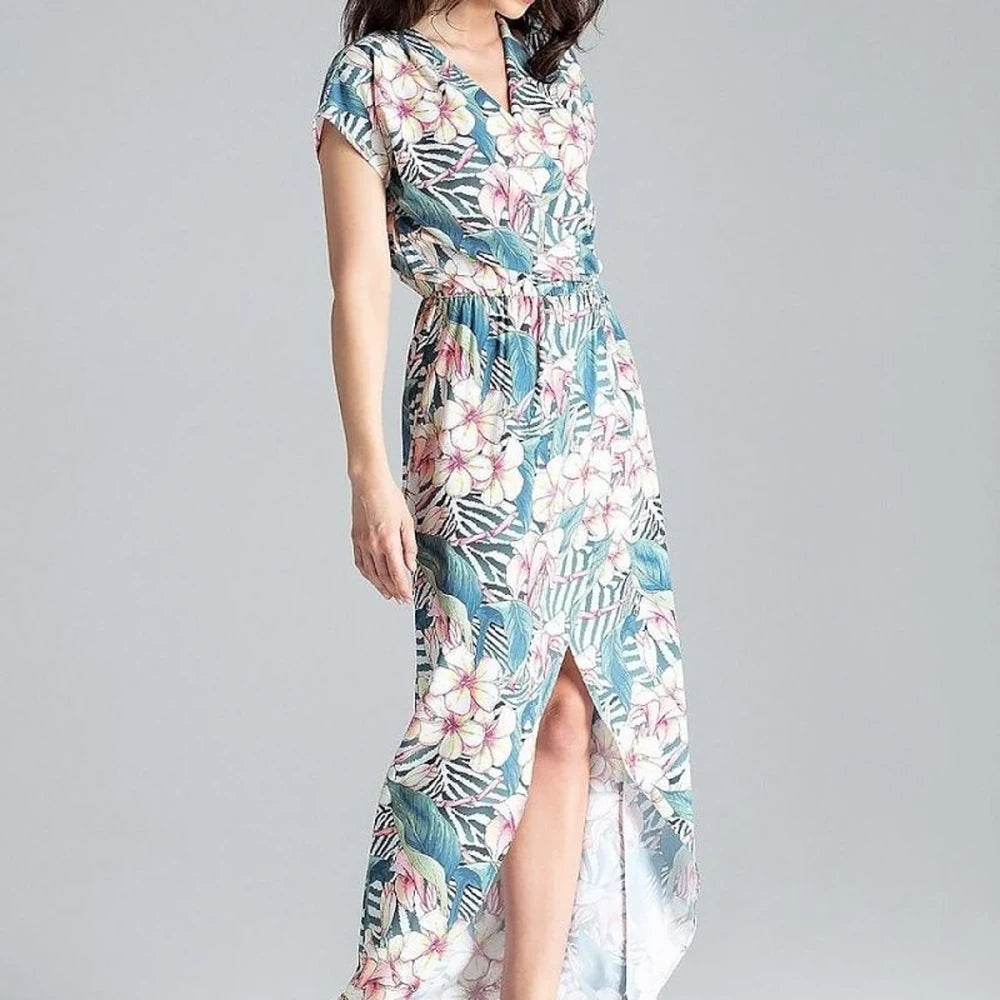 Green Kimono Sleeve Maxi Dress with Slit