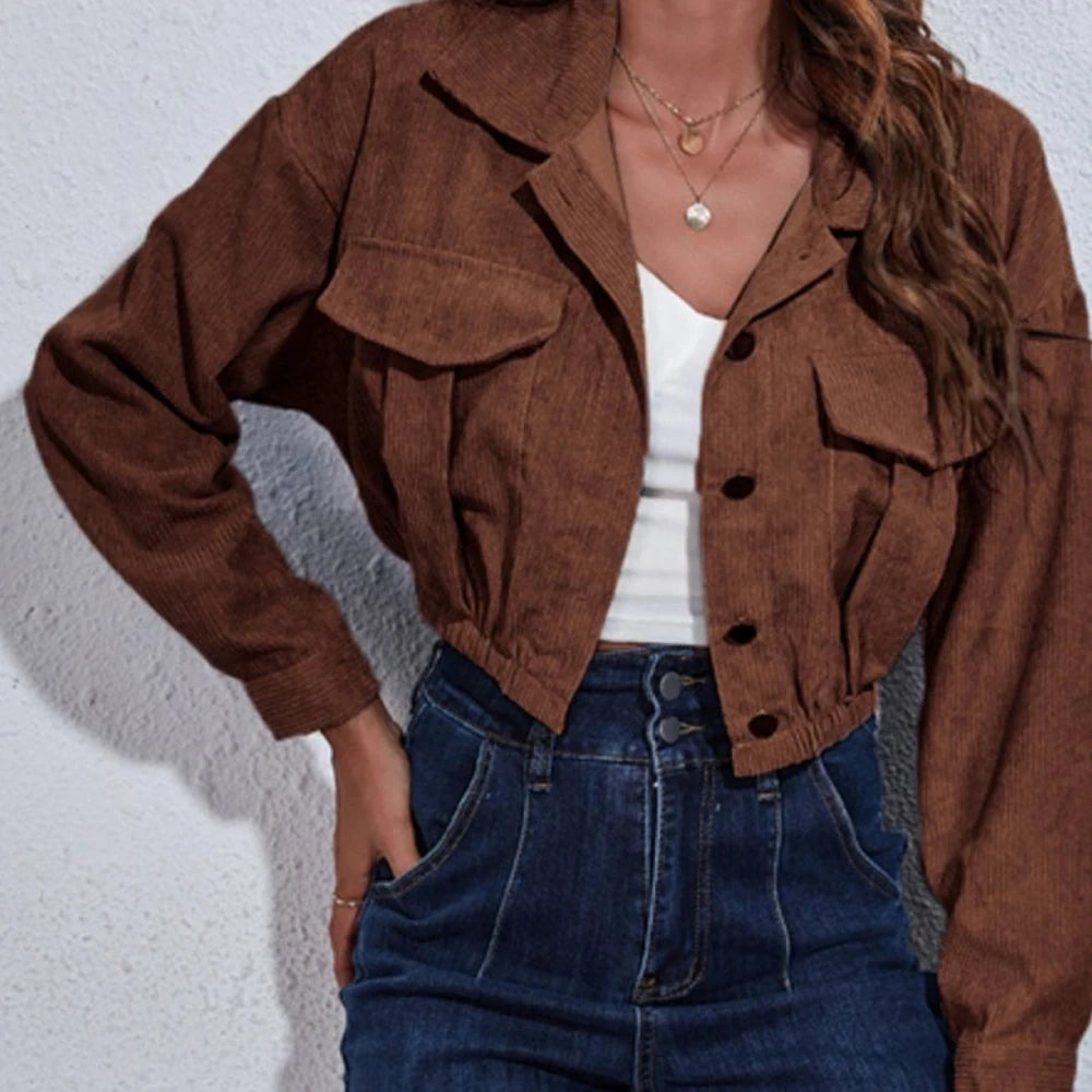 Collared Buttoned Single-Breasted Jacket