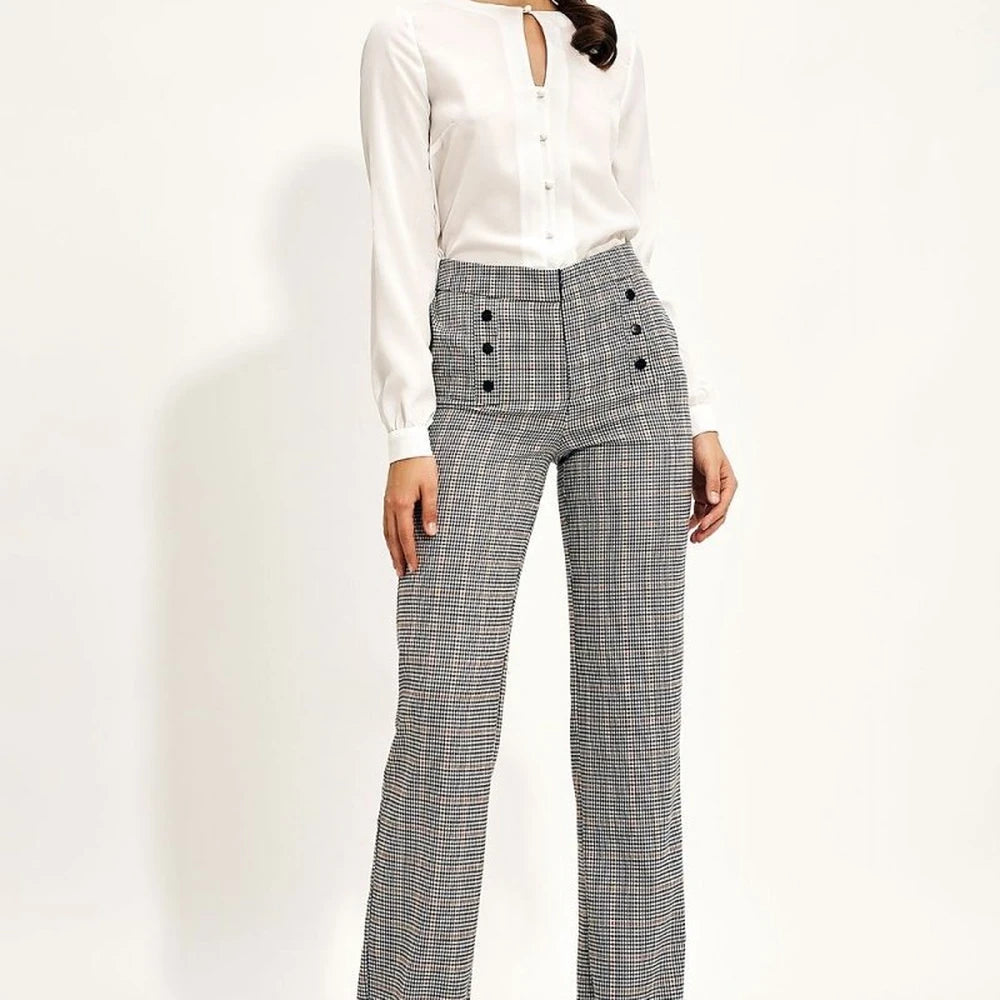 Women's Long Sleeve Shirt with Button Neckline