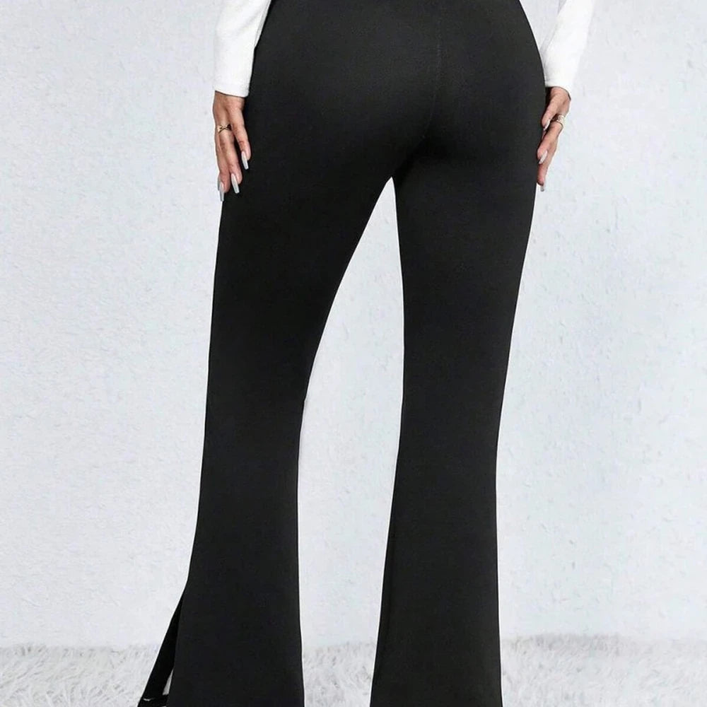 Slit High Waist Bootcut Pants