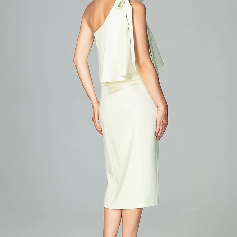 One Shoulder Bow Tie Cocktail Dress